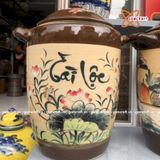  Quà tặng cao cấp Hũ đựng gạo tráng men vẽ chữ Tài Lộc dung tích 20 lít 