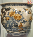  Thống sứ Bát Tràng Công Danh Phú Quý men rạn đắp nổi cao 42 cm 