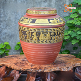  Quà tặng Bố Chum sành đắp nổi dát vàng Trống Đồng Âu Lạc dung tích 50l 