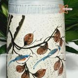  Bình Hoa gốm mọc vẽ đôi chim đậu trên cành cao 36cm | Quà Tặng bình hoa Bát Tràng 