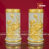  Ống Hương Sen Men Rạn Dát Vàng Bát Tràng 