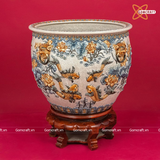  Thống sứ Bát Tràng Niên Niên Hữu Dư men rạn đắp nổi cao 50 cm 