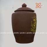  Quà tặng Bố Chum sành chữ Tài Lộc không tráng men màu nâu tây dung tích 30 lít 