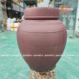  Quà tặng Bố Chum sành vẽ chữ Tài Lộc dáng thon dung tích 20 lít 