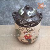  Quà tặng cao cấp Hũ đựng gạo tráng men chữ Tài Lộc vẽ Cô Tấm dung tích 30 lít 