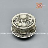  Bát Sâm Thờ Gốm Chu Đậu Vẽ Vàng Kim 