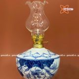  Đèn dầu thờ men lam Vạn Phúc Trường An 