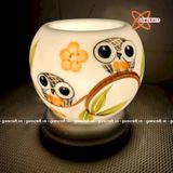 Đèn xông tinh dầu gốm Bát Tràng - Đôi Chim Cú 