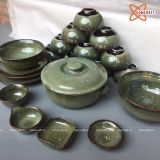  Quà Tặng Doanh Nghiệp bát sứ | Bát Sứ Bát Tràng Bộ Đồ Ăn men Thỏ Ngọc 21 vật phẩm 