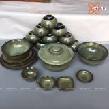  Quà Tặng Doanh Nghiệp bát sứ | Bát Sứ Bát Tràng Bộ Đồ Ăn men Thỏ Ngọc 21 vật phẩm 