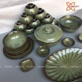  Quà Tặng Doanh Nghiệp bát sứ | Bát Sứ Bát Tràng Bộ Đồ Ăn men Thỏ Ngọc 21 vật phẩm 