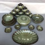  Quà Tặng Doanh Nghiệp bát sứ | Bát Sứ Bát Tràng Bộ Đồ Ăn men Thỏ Ngọc 21 vật phẩm 