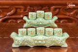  Bộ đồ thờ Bát Tràng cao cấp dâng gia tiên men ngọc vẽ vàng 24k 22 vật phẩm 