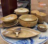  Quà Tặng Doanh Nghiệp bát sứ | Bát Sứ Bát Tràng Bộ Đồ Ăn men Hoàng Thổ lục 21 vật phẩm 
