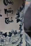  Lục Bình Bát Tràng men rạn họa tiết Phúc Đức - Cá Chép Hồ Sen vẽ men chàm cổ cao 1m6 bụng 48cm | Quà Tặng Bố lục bình Bát Tràng 
