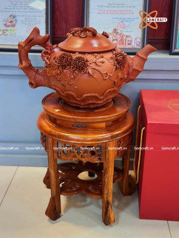  Ấm Tích Bát Tràng Bình An cao cấp đắp nổi cao 26 cm 