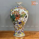  Mai Bình Tích Lộc nhị cảnh vẽ vàng cao 36 cm | Quà Tặng Khai Trương Mai Bình Tích Lộc Bát Tràng 