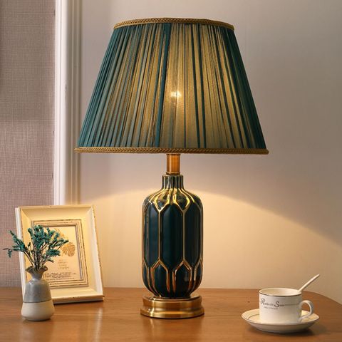  Đèn bàn gốm sứ cao cấp xanh cao 65cm 