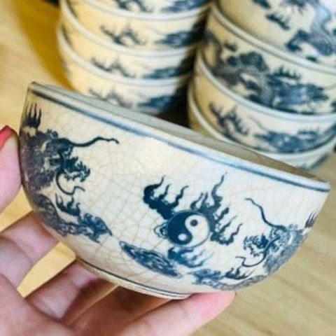  Bát Thờ Men Rạn Hoạ Tiết Rồng Phượng Mặt Nguyệt 