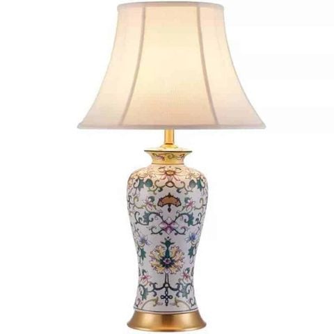  Đèn bàn bằng gốm sang trọng kiểu Mỹ 70cm 