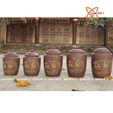  Quà tặng cao cấp Hũ đựng gạo chữ Tài Lộc không tráng men dáng đứng dung tích 25 lít 