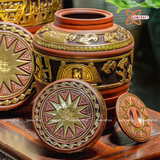  Quà tặng Bố Chum sành đắp nổi dát vàng Trống Đồng Âu Lạc dung tích 50l 