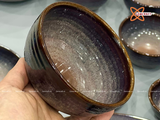  Quà Tặng Doanh Nghiệp bát sứ | Bát Sứ Bát Tràng Bộ Đồ Ăn men hoả biến nâu ánh tím 14 vật phẩm 