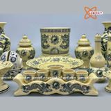  Bộ đồ thờ bát hương họa tiết chìm gốm Chu Đậu truyền thống 