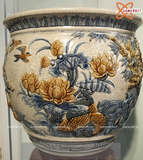  Thống sứ Bát Tràng Công Danh Phú Quý men rạn đắp nổi cao 42 cm 