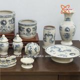  Bộ đồ thờ Bát Tràng men rạn vẽ rồng 