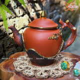  Ấm Tích Bát Tràng Bình An cao cấp đắp nổi dát vàng cao 26 cm 