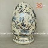  Trứng tài lộc cá chép hoa sen gốm Chu Đậu 38cm 