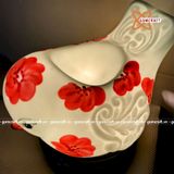  Đèn xông tinh dầu gốm Bát Tràng - Hình Chim Câu (Đỏ) 