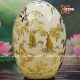  Trứng phú quý sinh tài nở lộc vẽ vàng 24k 48cm 