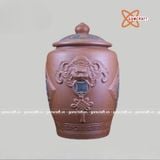  Quà tặng cao cấp Hũ đựng gạo khắc nổi sâu chữ Tài Lộc chất liệu sành cao cấp dung tích 30 lít 