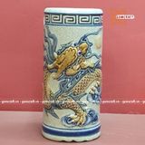  Ống Hương Thờ Sứ Men Rạn Đắp Nổi Cao Cấp 16cm 
