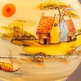  Đèn Xông Tinh Dầu Dáng Sóng Vẽ Sơn Thủy 