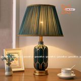  Đèn bàn gốm sứ cao cấp xanh cao 65cm 
