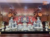  Bộ đồ thờ Bát Tràng cao cấp dâng gia tiên men rạn đắp nổi 28 vật phẩm 