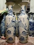  Lục Bình Bát Tràng vẽ Lộc Hạc Trường Thọ men rạn cao 1m6 bụng 48cm | Quà Tặng Bố lục bình Bát Tràng 