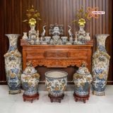  Lục bình Bát Tràng cao cấp men rạn đắp nổi kênh bong hàng kĩ cao 1m4 