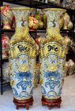  Quà Tặng Bố Lục Bình Bát Tràng cao cấp dát vàng Phúc Đức Sen Cá nền rạn đắp nổi kênh bông cao 1m4 