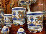  Bộ đồ thờ Bát Tràng cao cấp dâng gia tiên men sứ khử đắp nổi 28 vật phẩm 