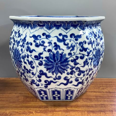  Thống sứ Bát Tràng Hoa dây men trắng sứ cao 29 cm 