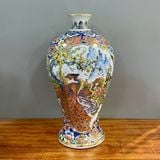  Mai Bình Tích Lộc Cá Chép Liên Hoa Công Danh Phú Quý vẽ vàng cao 48 cm | Quà Tặng Khai Trương Mai Bình Tích Lộc Bát Tràng 