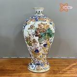  Mai Bình Tích Lộc Cá Chép Liên Hoa Công Danh Phú Quý vẽ vàng cao 48 cm | Quà Tặng Khai Trương Mai Bình Tích Lộc Bát Tràng 