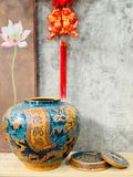  Quà tặng Bố Chum sành khắc nổi Tấn Tài Tấn Lộc men hoàng thổ hàng cao cấp dung tích 20 lít 