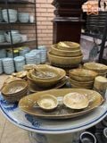  Quà Tặng Doanh Nghiệp bát sứ | Bát Sứ Bát Tràng Bộ Đồ Ăn men Hoàng Thổ lục 21 vật phẩm 