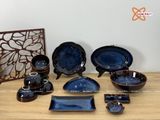 Quà Tặng Doanh Nghiệp bát sứ | Bát Sứ Bát Tràng Bộ Đồ Ăn men hoả biến đại dương 18 vật phẩm 