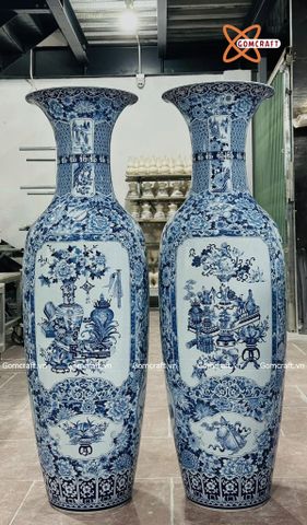  Lục bình Bát Tràng cao cấp Cổ Đồ Sinh Phú Quý men sứ khử cao 1m4 